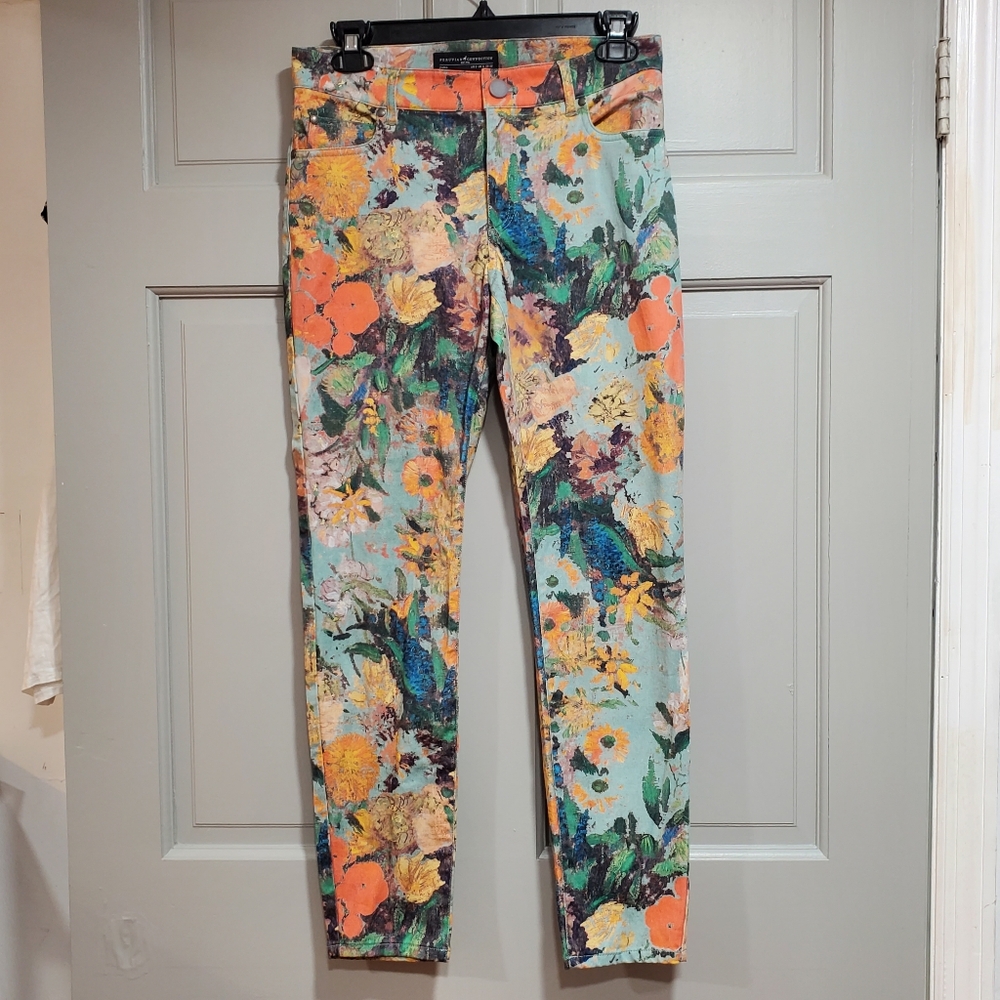 Peruvian Connection Pants Women Size 2‎ Multicolor Patterned Trousers Floral